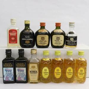 [12 pcs set ] whisky miniature bottle all sorts ( Suntory angle bin 43% 50ml etc. )* fluid surface low under X24E090015