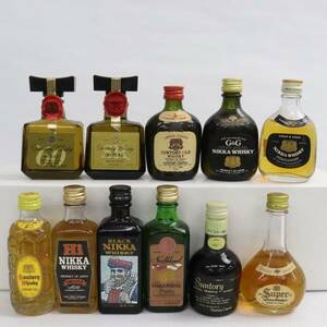 【11本セット】ウイスキー ミニチュアボトル各種（サントリー ローヤル SR 43％ 50ml 等）N24E100016