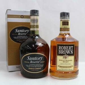 [2 pcs set ] whisky all sorts ( giraffe si- gram Robert Brown 40% 700ml etc. )M24E140023