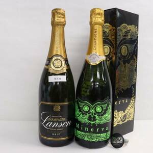 【2本セット】シャンパン各種（ランソン ブラックラベル ブリュット 12％ 750ml 等）O24E210026