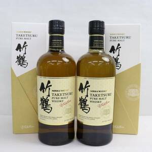 1 jpy ~[2 pcs set ]NIKKA(nika) bamboo crane pure malt white label abroad Ryuutsu English label 43% 700ml T24E250016