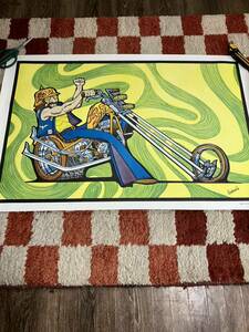  NOS 1970's Psychedelic chopper poster ビンテージ　ハーレー　ポスター　サイケデリック　ジプシー　バガボンド　チョッパー