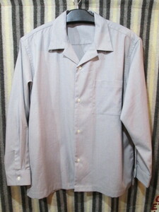 古着 、ロカビリー、開襟シャツ, （XLサイズ）オープンシャツ　ロックンロール　ビンテージ　グレー色