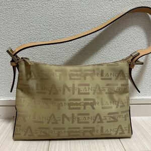  Франция производства LANCASTER Lancaster женский ручная сумочка Mini большая сумка вечерняя сумочка нейлон кожа бежевый общий рисунок бренд 