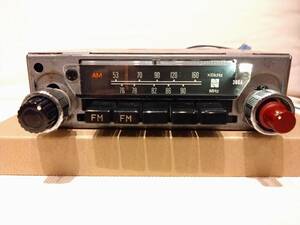 National ナショナル AM FM カーラジオ 386A 旧車用 コンデンサ交換済み 中古動作品