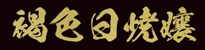 褐色日焼孃 縦　55ｍｍ　横　280ｍｍ　漢字　5文字シリーズ　色だけ残る　カッティングステッカー　切り文字ステッカー