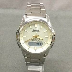 060501　263920　CASIO　5161 WVA-M630　カシオ　腕時計　電波ソーラー　文字盤ゴールド系カラーデザイン　稼働品