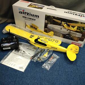 060508 265163 KYOSHO 京商 airium PIPER J-3 CUB VE29 エアリウム パイパー カブ ラジコン ヘリコプター リモコン通電のみ確認 USED品