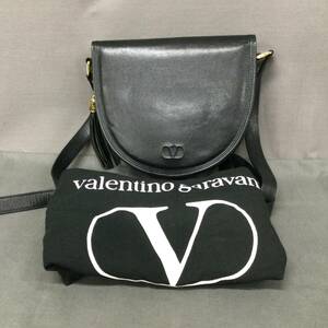 060530 267385 VALENTINO GARAVANI Valentino galava-ni shoulder bag black leather style bag brand USED goods 