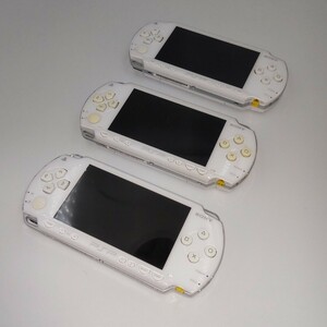[1 jpy ~]SONY PSP-1000 ceramic white body only 3 pcs set sale [ operation verification ending ]