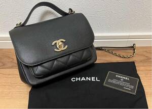 【新品未使用】CHANEL シャネル　トップハンドルフラップバッグ　キャビア黒