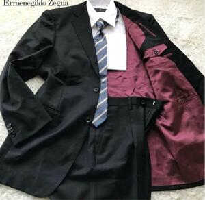  unused class /XL* Ermenegildo Zegna suit setup Ermenegildo Zegma high class cloth lining bordeaux pinstripe spring summer black black LL