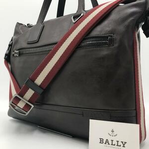 美品/A4収納可能●バリー BALLY メンズ ビジネス ブリーフケース トレインスポッティング ハンドバッグ トート ショルダー レザー ブラウン