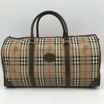 最高級/大容量●バーバリー BURBERRY ボストンバッグ ハンド トート ノバチェック シャドーホース PVC レザー メンズ レディース 鞄 カバン_画像2