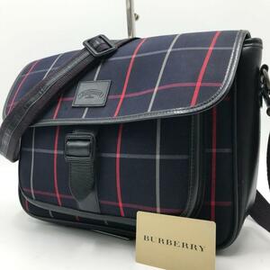  не использовался класс * Burberry BURBERRY мужской бизнес сумка на плечо корпус поясная сумка noba проверка кожа темно-синий темно-синий наклонный .. сумка 