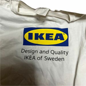 IKEA イケア　半袖　バック　プリントT L/XL 白