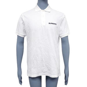  Burberry polo-shirt tops apparel fashion short sleeves XS cotton white white black black blue blue 40802091427[ a la mode ]