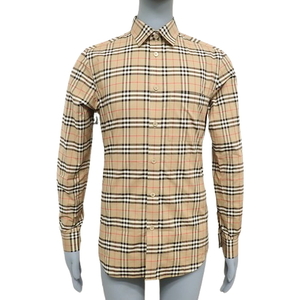 BURBERRY(バーバリー) ノバチェック シャツ トップス アパレル 長袖 XS コットン ベージュ メンズ 40802089899【中古】【アラモード】