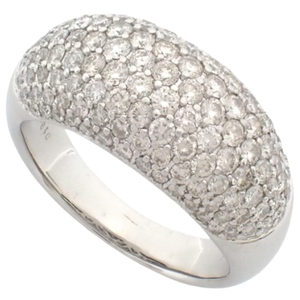 ダイヤモンド リング 指輪 アクセサリー ジュエリー パヴェ K18 ホワイトゴールド WG シルバー銀 17.5(57.5)号 41100035502【アラモード】
