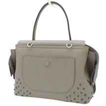 TOD’S(トッズ) MINI WAVE BAG ミニ ウェーブ バッグ ハンド 2way ショルダー レザー グレー シルバー金具 40601105936【アラモード】_画像2