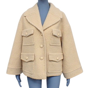  Gucci soft tweed jacket outer apparel coat 36 wool rayon beige 674337 40802082060[ a la mode ]