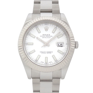 【保証書付】ロレックス 116334 デイトジャスト 41ｍｍ V番 腕時計 オイスターブレス 2009年購入 ホワイト 40802076834【アラモード】