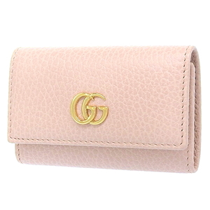 GUCCI(グッチ) GGマーモント 6連キーケース ダブルG 六連 小物 レザー ピンク ゴールド金具 456118 40802093642【アラモード】