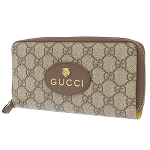 GUCCI(グッチ) ネオヴィンテージ GGスプリーム ジップアラウンドウォレット 長財布 エボニー ブラウン 473953 40802071148【アラモード】