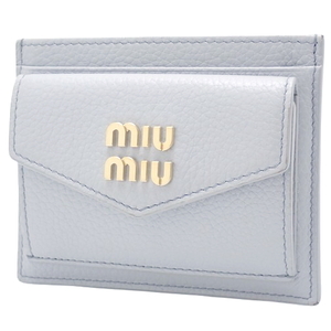 MIUMIU(ミュウミュウ) コインケース付きカードケース ミニ財布 コーンフラワーブルー ライトグレー レディース 40802096863【アラモード】