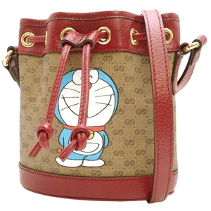 グッチ ミニGGスプリーム ドラえもん×GUCCI ミニバケット ショルダー コラボ 限定 ベージュ レッド 647801 40802099307【アラモード】