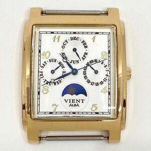 SEIKO ALBA VIENT 腕時計 ムーンフェイズ デイデイト ブレゲ針 ブルースティール クォーツ quartz ゴールド 金 V33F-5A10 セイコー Y942