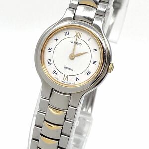 SEIKO CREO 腕時計 ラウンド ローマン 2針 クォーツ quartz コンビ ゴールド シルバー 金銀 4N20-0490 セイコー クレオ Y932