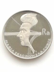 【未使用 美品】ポーランド 古銭 銀貨 プルーフ銀貨 マリア・スクロドフスカ・キュリー 100ズヴォティ 1974年 
