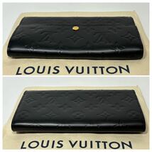 1円《美品》LOUIS VUITTON ルイヴィトン 長財布 ヴェルニ モノグラム ポルトフォイユ サラ ブラック ベージュ 男女兼用 _画像3