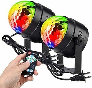 Litake(リテーク) LED ミラーボール ディスコライト 家庭用 7色 RGB 回転 リモコン付き 音声起動 多色変更 クラ