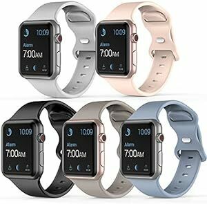 [AUSOJOY] 5本セットApple Watch交換バンド、アップルウォッチ バンドシリコン製スポーツバンド38mm 40mm