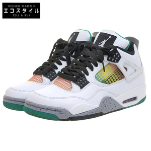 美品 NIKE ナイキ NIKE WMNS AIR JORDAN 4 スニーカー メンズ LUCID GREEN ホワイト グリーン 25.0cm AQ9129-100