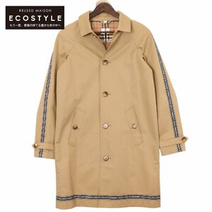 BURBERRY バーバリー 8025058 チルドレン テープロゴ ステンカラーコート ベージュ 14Y コート コットン キッズ 中古