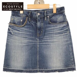 HYSTERIC GLAMOUR Hysteric Glamour SP processing S Denim A line miniskirt blue 24 skirt cotton lady's used 