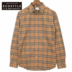 BURBERRY バーバリー ヴィンテージチェック 8020966 コットン ロングスリーブシャツ キャメル XS トップス コットン メンズ 中古