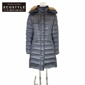 美品/国内正規 MONCLER モンクレール HERMIFUR エルミファー ファーフード付 ダウン コート 1 ネイビー レディース