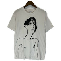 LOEWE ロエベ 手書き風 Tシャツ トップス L ホワイト メンズ_画像2