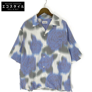 KENZO ケンゾー マルチカラー 総柄 オープンカラーシャツ トップス 40 ブルー/グリーン/ホワイト メンズ