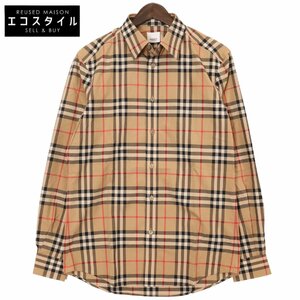 BURBERRY バーバリー ヴィンテージチェック 8020863 ティッシ期 コットン チェックシャツ ベージュ S トップス コットン メンズ 中古