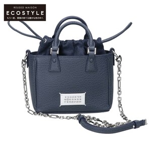  as good as new / Maison Margiela mezzo n Margiela SB1WG0046 5AC Mini tote bag chain shoulder bag navy lady's 