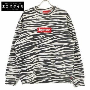 国内正規/22年製 Supreme シュプリーム FW22SW65 Box Logo CrewneckZebra ボックスロゴ クルーネック スウェットシャツ M メンズ