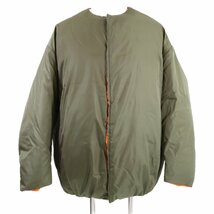 美品/国内正規/23年製 PRADA プラダ SGC355 RE-NYLON リバーシブル ダウン コート XS カーキ メンズ_画像2