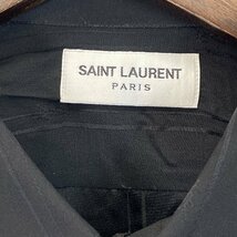 SAINT LAURENT PARIS サンローランパリ 23SS ブラック 601070 YSL 半袖開襟シャツ ブラック 38 トップス シルク メンズ 中古_画像3