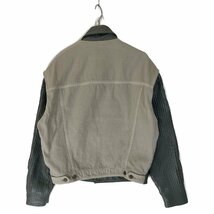 DIESEL ディーゼル グレー L-BAS ダメージ加工 パッチワーク ジャケット グレー L ジャケット レザー メンズ 中古_画像4