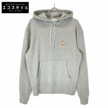 MAISON KITSUNE メゾンキツネ グレー チラックスロゴ スウェットパーカー グレー M トップス コットン メンズ 中古_画像1